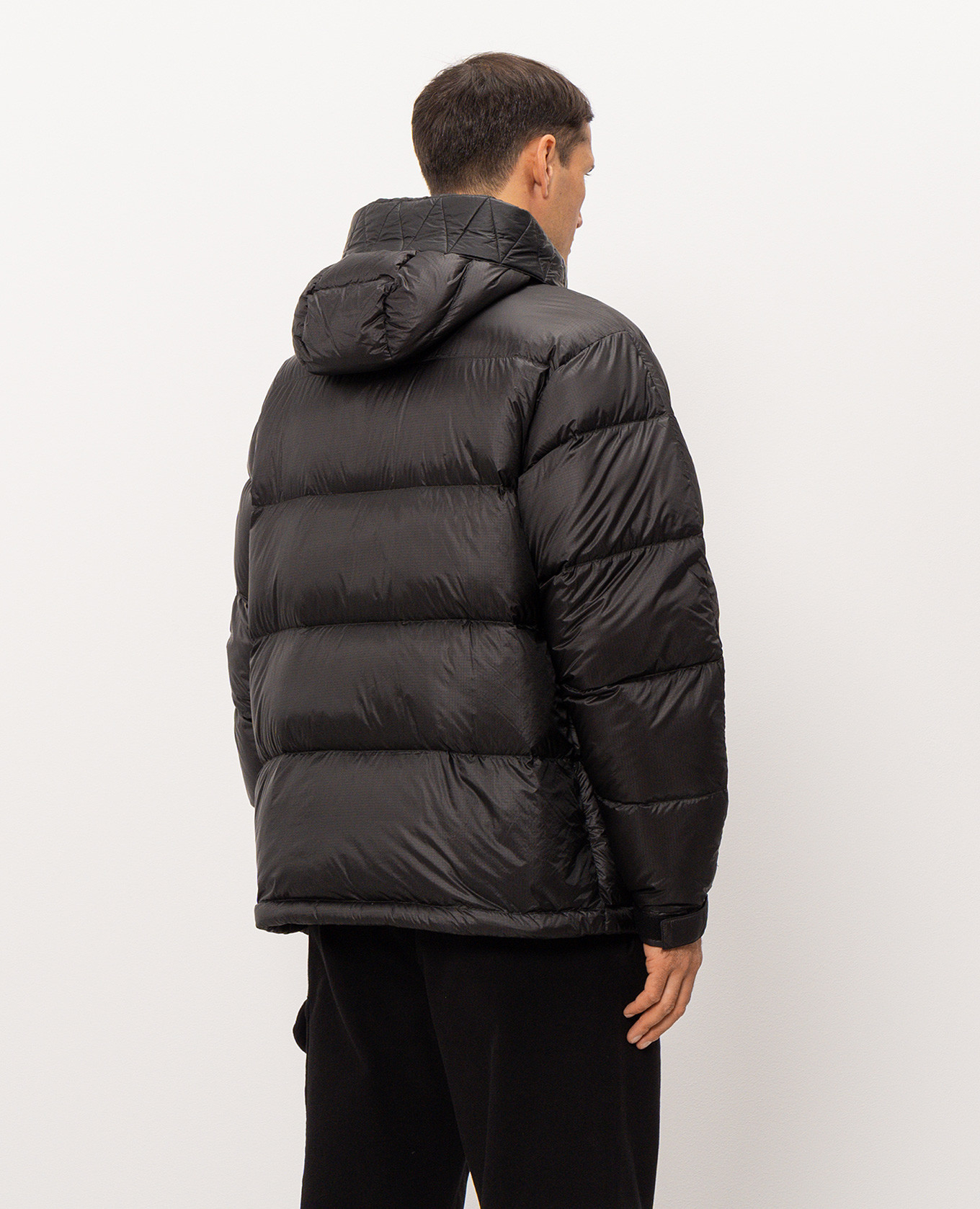 Black down jacket with logo patch C.P. Company 4