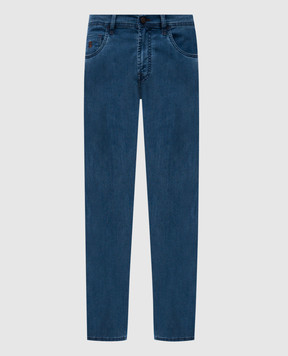 Scissor Scriptor Blue Costantino jeans with logo embroidery COSTANTINOT2252733