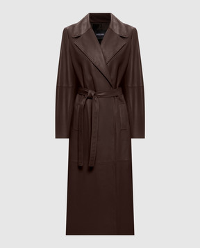 Simonetta Ravizza Mila brown leather coat S06CO61L1