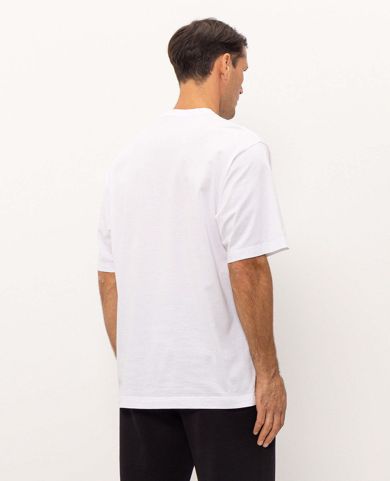 White T-shirt with logo patch Dolce&Gabbana 4