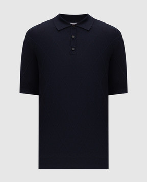 Peserico Blue polo shirt with geometric pattern R59489F149173Q