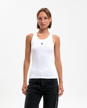 Ami Paris White ribbed T-shirt FTP811JE0117