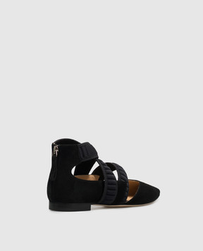 Benedetta Boroli Cadorna black leather ballet flats CADORNA