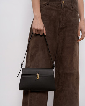 Savette Symmetry black leather trapeze bag H03426