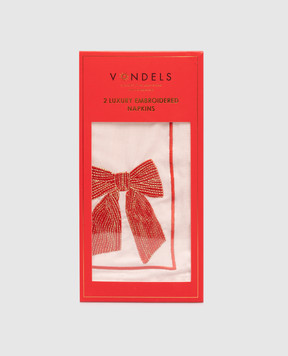 Vondels Set of pink Bow linen napkins 9240000450035