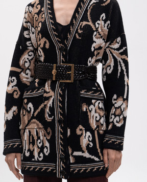 Etro Brown leather braided belt WP3A0020AE11Q