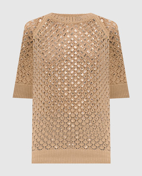 Ermanno Scervino Beige top with crystals D485L317CTYLE