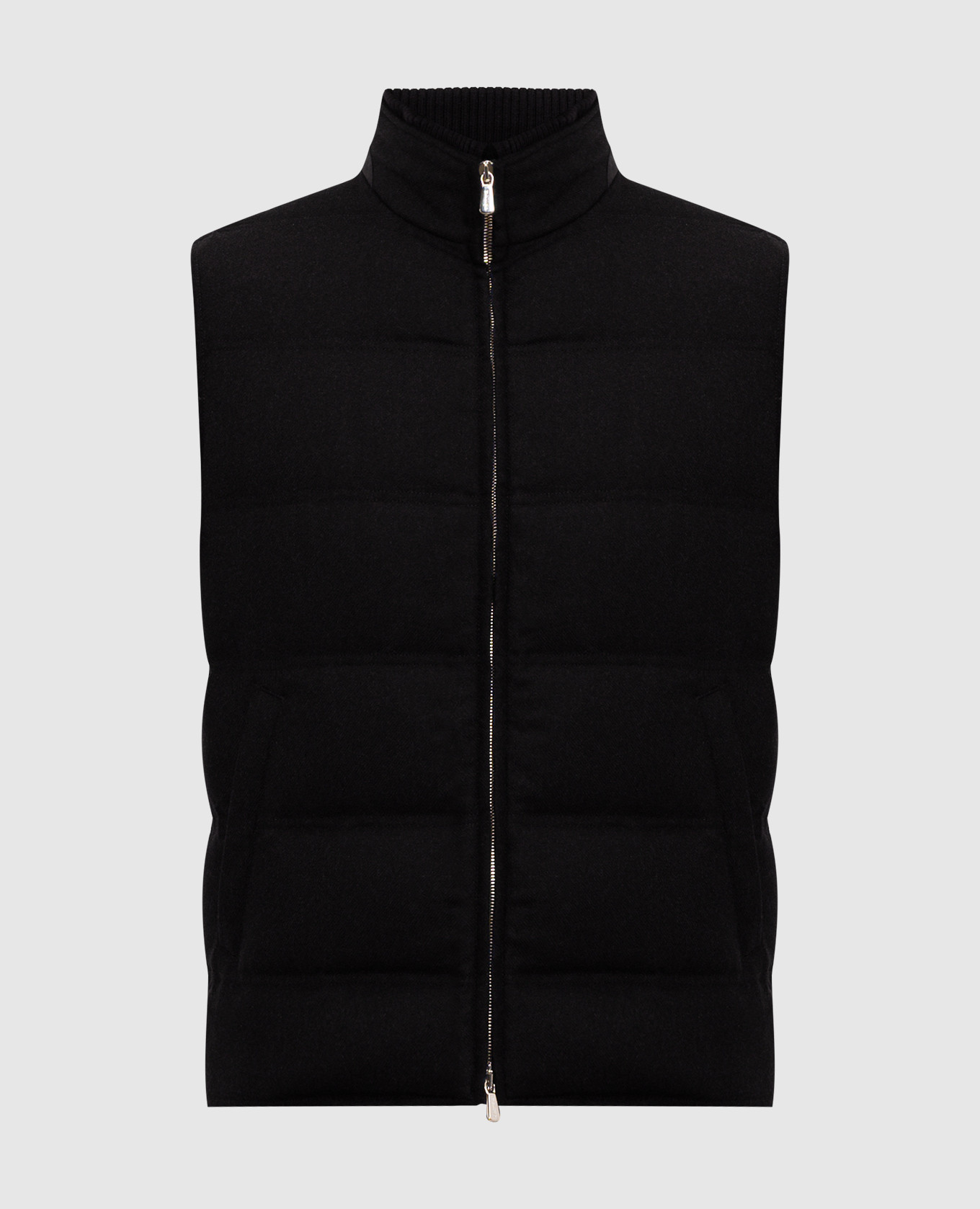 Black cashmere down vest