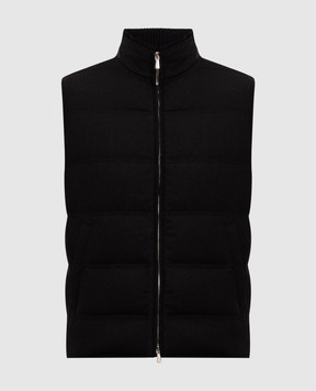 Enrico Mandelli Black cashmere down vest 4T772A4816