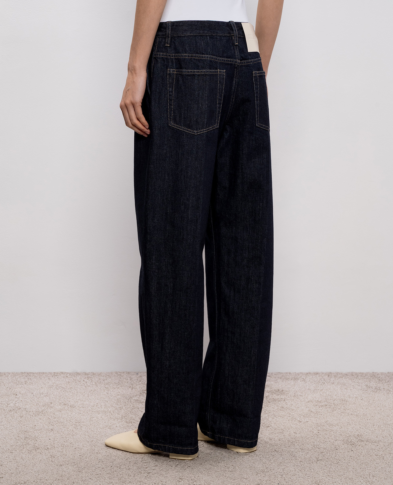Blue jeans with logo patch Jil Sander 4