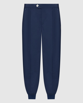 Brunello Cucinelli Blue pants with logo print MB4223580T