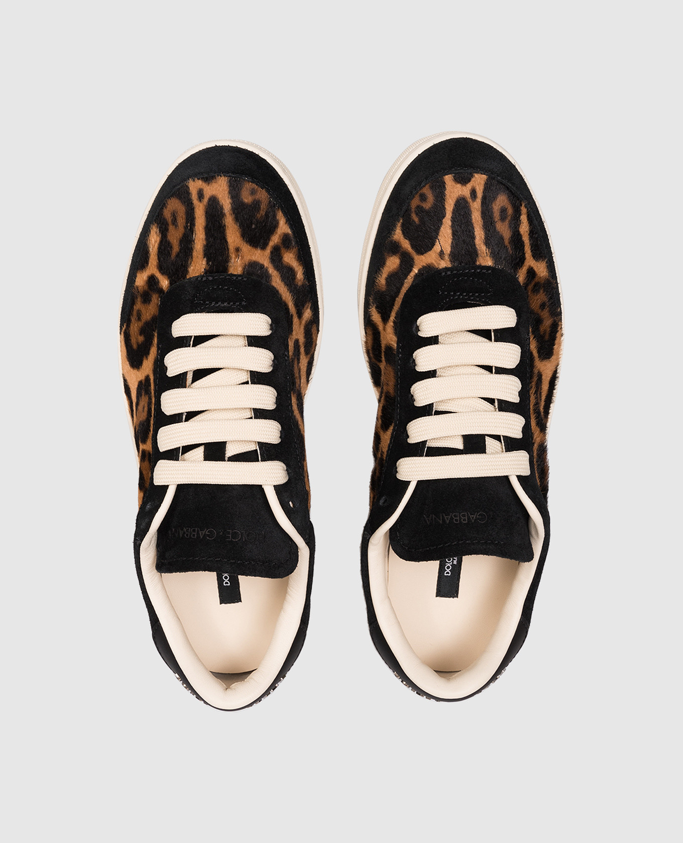 

Saint Tropez black leather sneakers with animal print Dolce&Gabbana