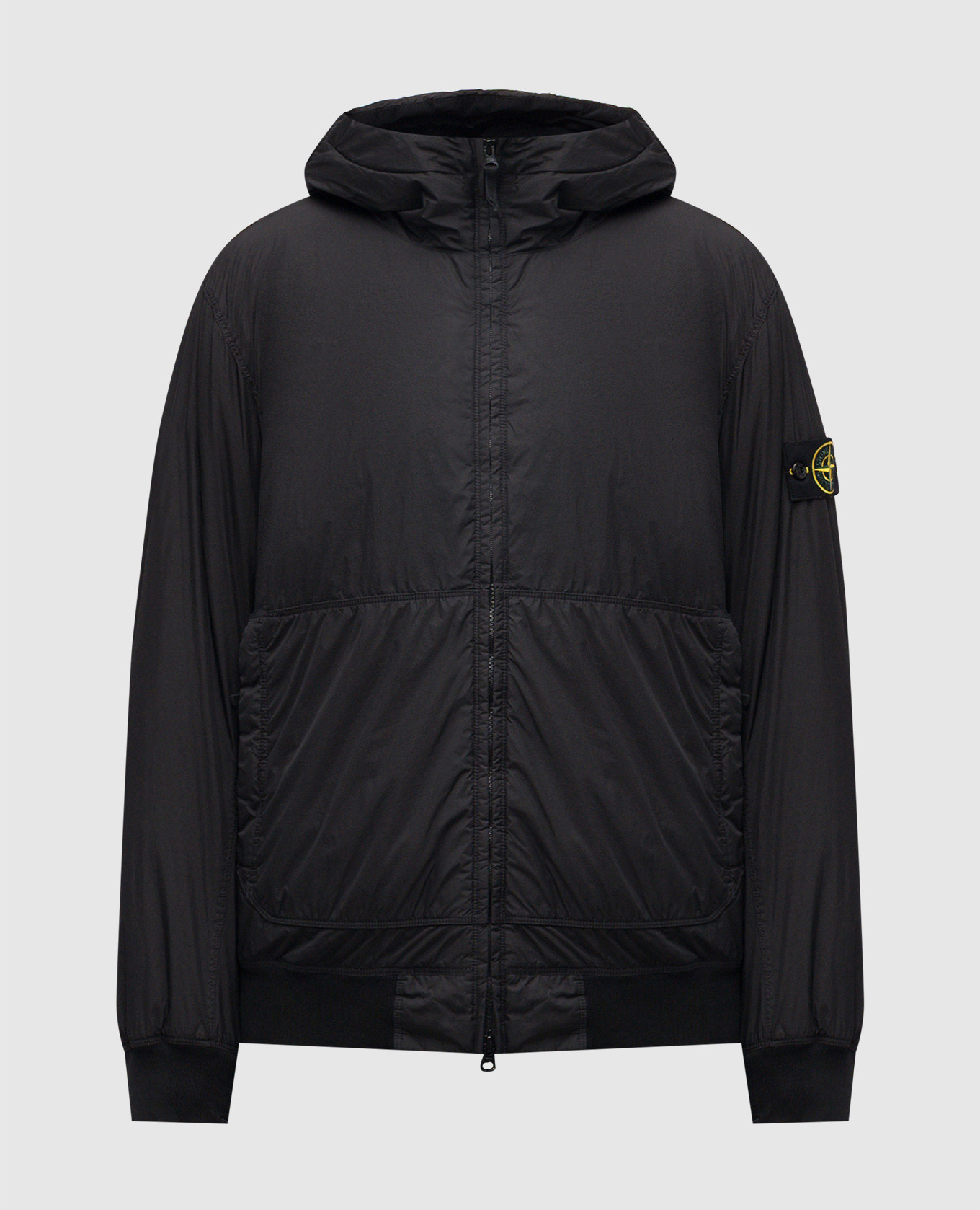 

Black jacket with logo patch Stone Island