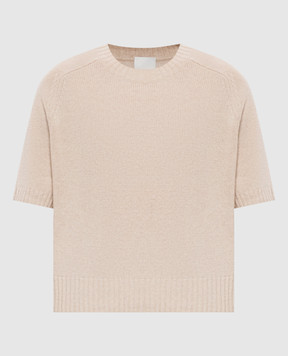 Allude Beige cashmere short-sleeved sweater 26511152