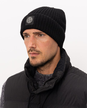 Stone Island Black wool hat L2S15N100012S00B4