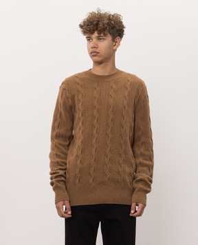 Ami Paris Brown sweater with textured pattern UKS880KN0189