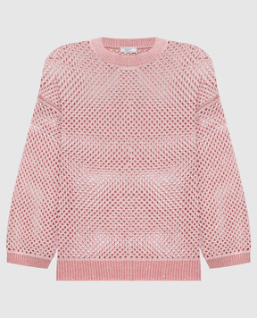 Peserico Pink openwork jumper with linen A99083F079106B