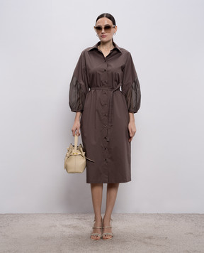 Peserico Brown shirt dress A02729A1979B