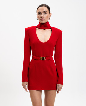 Rowen Rose Red wool mini dress DRSRR415S