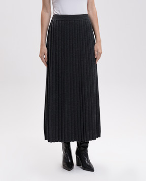 Marco Pescarolo Gray pleated wool skirt FOLDD54M01