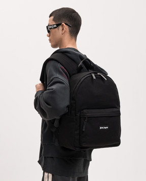 Palm Angels Black backpack with logo patch PMNB024S26FAB002