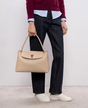 Bally Beige leather bag Lock Me WAH028VT710