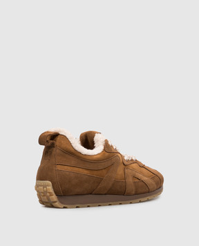 Inuikii Maribella brown suede sneakers with fur 10010010611