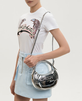 Casablanca Silver leather bag with logo patch ASS26BAG18102