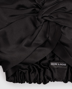 Dore & Rose Black silk sleep cap PREMIUMSILKBONNET
