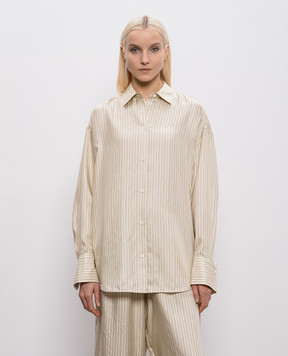 Toteme Beige striped silk blouse 261WRT0700FB0553
