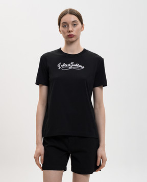 Dolce&Gabbana Black T-shirt with logo F8V42ZGDDL1