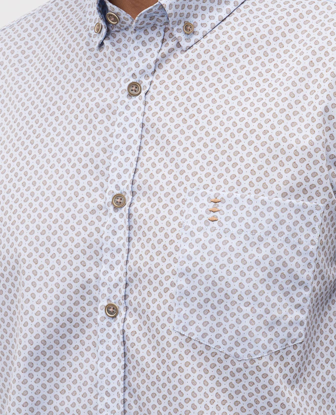Blue paisley print shirt Florentino 4