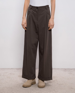 Brunello Cucinelli Brown trousers with lapels MH827HZ589