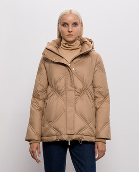 Be Florence Beige down jacket with geometric quilting BE2610
