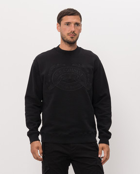 C.P. Company Black sweatshirt with logo embroidery MSS174A006453O
