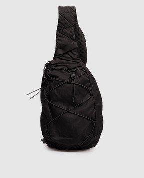C.P. Company Black sling bag with logo patch MAC735A005269G