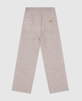 Balmain Children's gray pants with wool BZ6H80I0341810