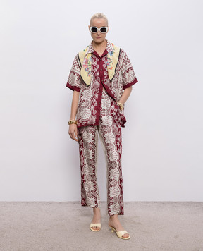 MANTERO 1902 Burgundy Leon silk blouse 0217A2811T0879H