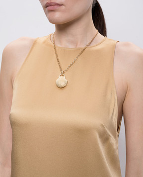 Oceanus Tivela gold chain with shell pendant TIVELA