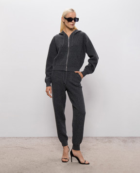 Victoria Beckham Klara dark grey wool and cashmere joggers 1426KTR007702A