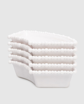 Baci Milano Pearl White Snack Plate Set APP1COL01