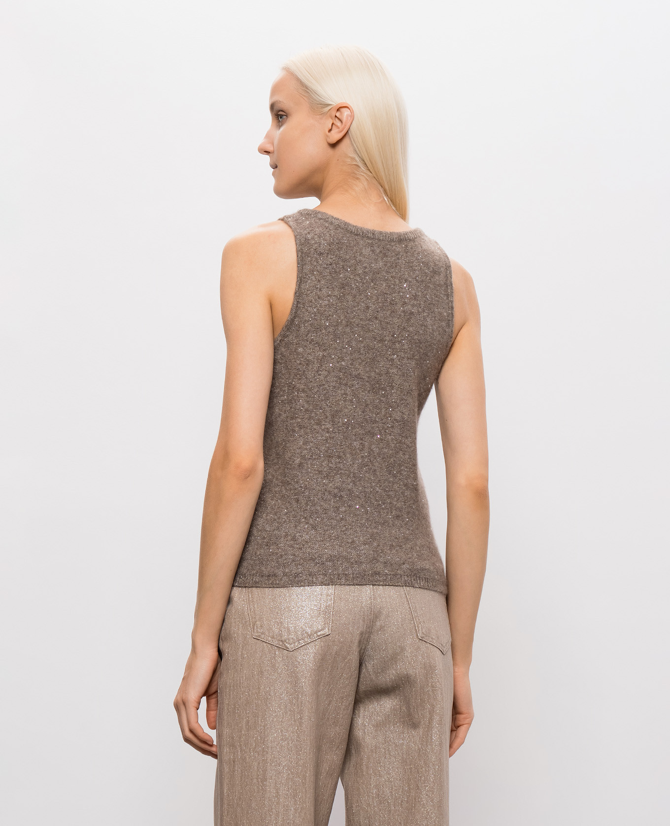 Brown cashmere and silk top Allude 4