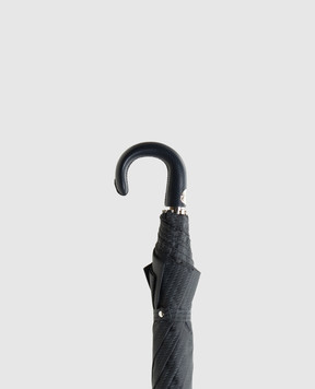 Pasotti Gray folding umbrella with leather handle OMITUO64SBLUES59731