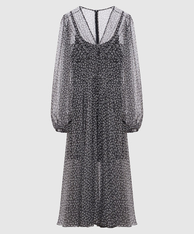 Black printed dress