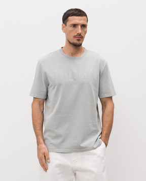 Balmain Grey T-shirt with logo GH1EG000BC72