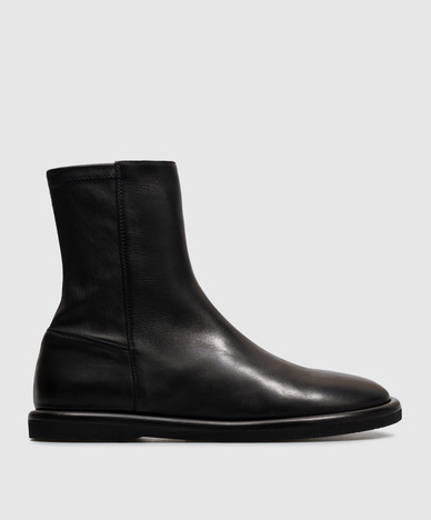 Marjory schwarze Lederstiefel