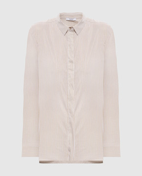 Peserico Beige striped shirt with lurex S06870D00662