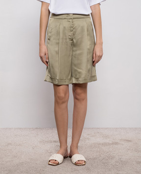 Peserico Khaki shorts with lapels A04083Z06638