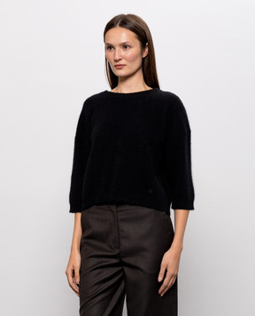 Loulou de Saison AZALI black wool short-sleeved sweater AZALI