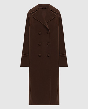 Ermanno Scervino Brown double-breasted wool coat D496D316ZBG